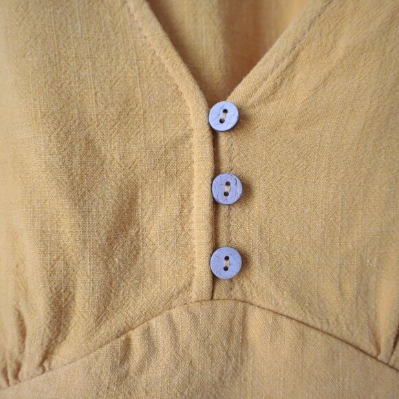 Blue Rain Linen Blend Batwing Cropped Top | L - Picture 4 of 7